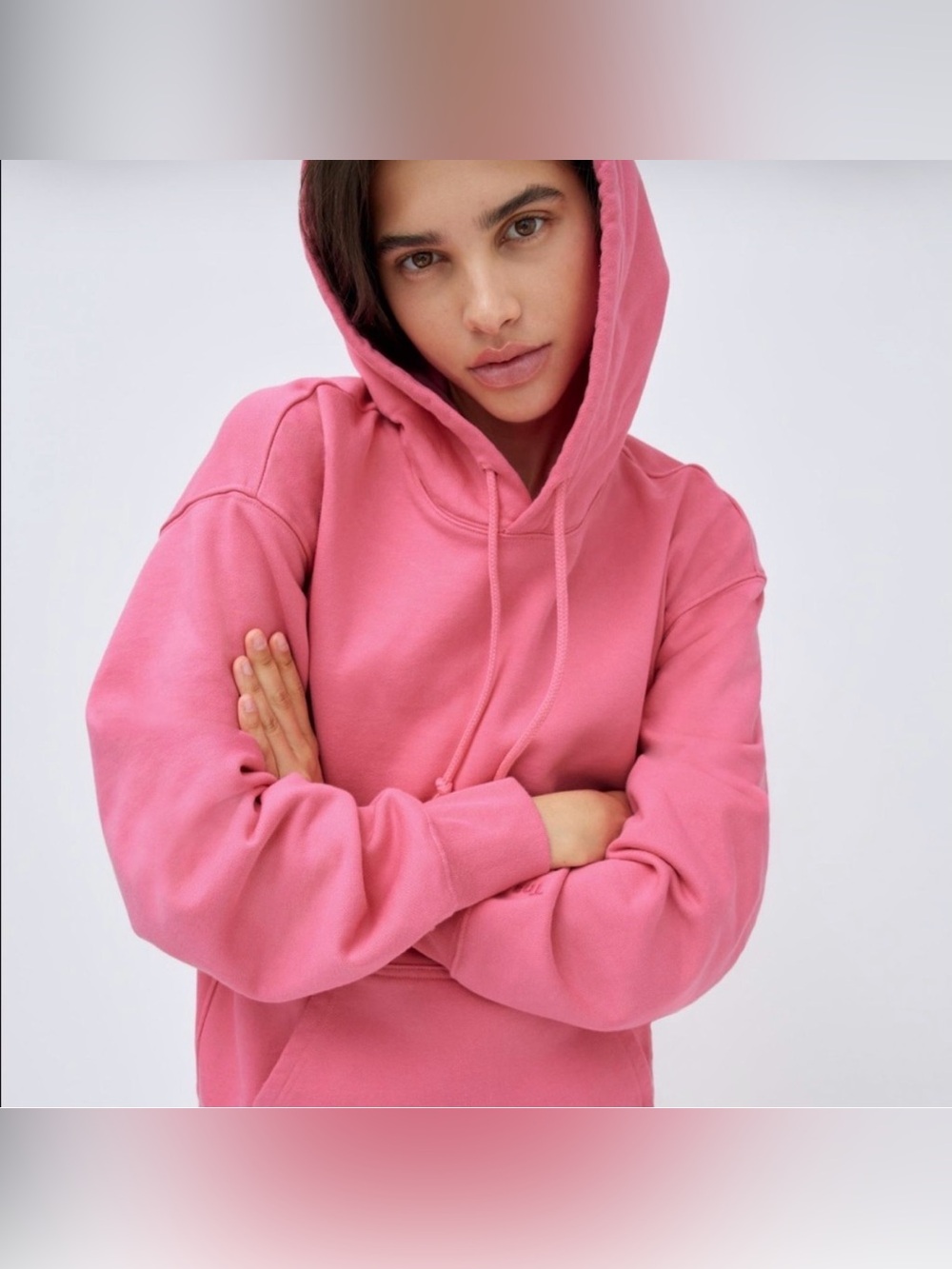 Aritzia Tna Cozy Fleece Oversized Hooded Sweatshirt Pink Size 2 Medium